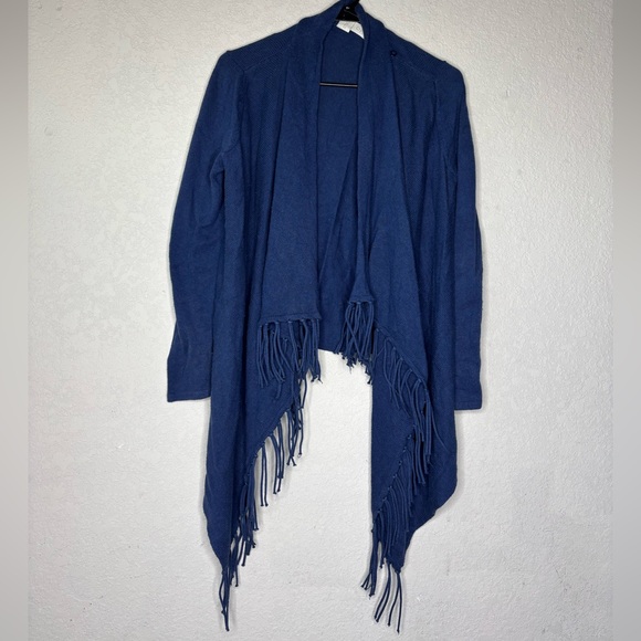 Chico's Sweaters - Navy fringe Chico cardigan